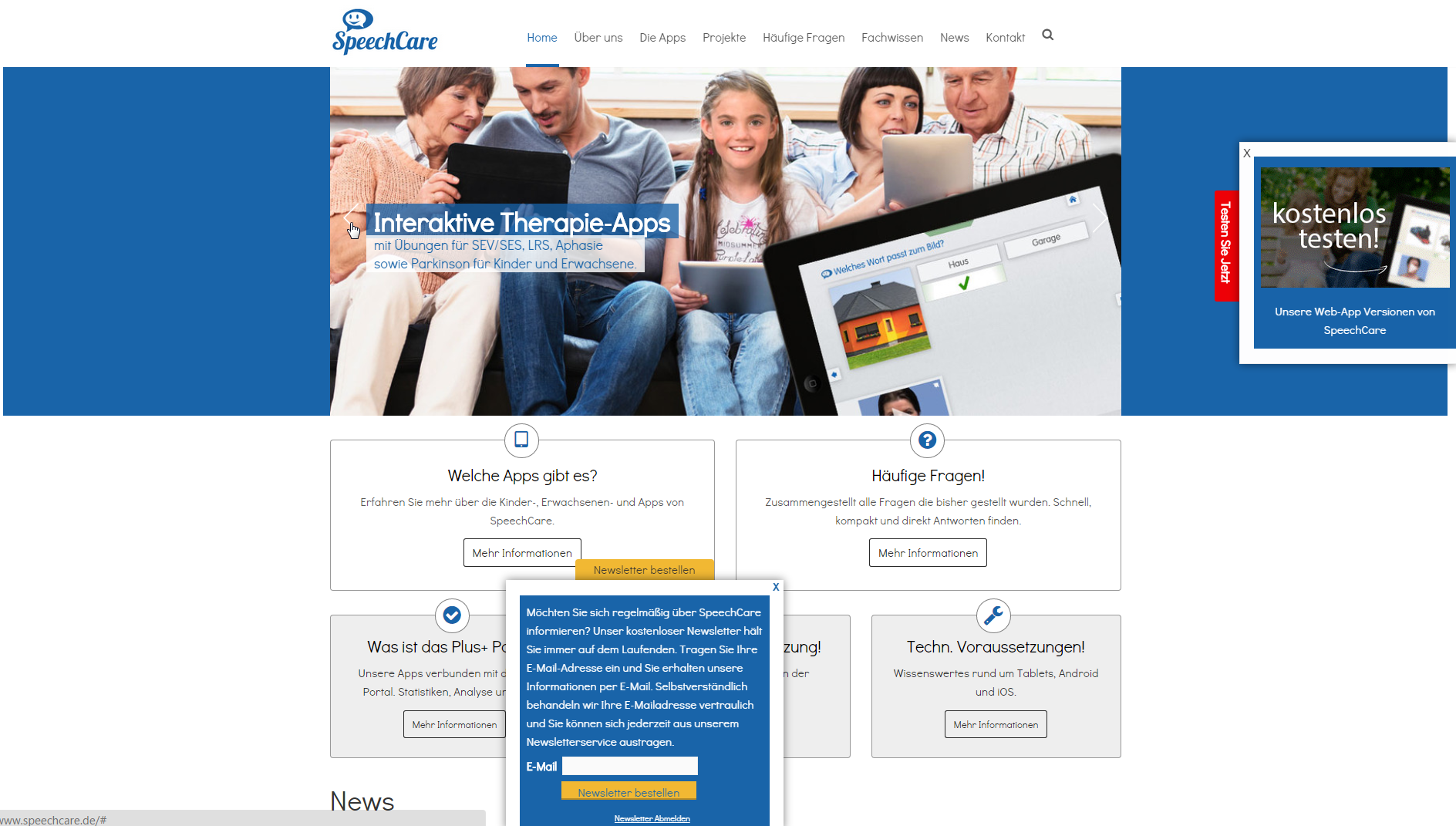 Relaunch der SpeechCare Website Relaunch der SpeechCare Website